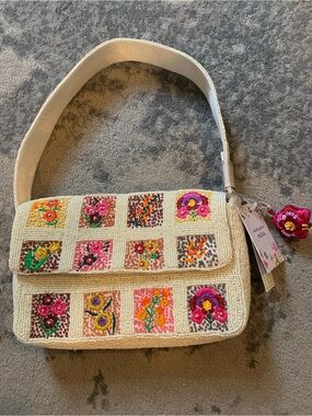Viral beaded Floral Shoulder Bag